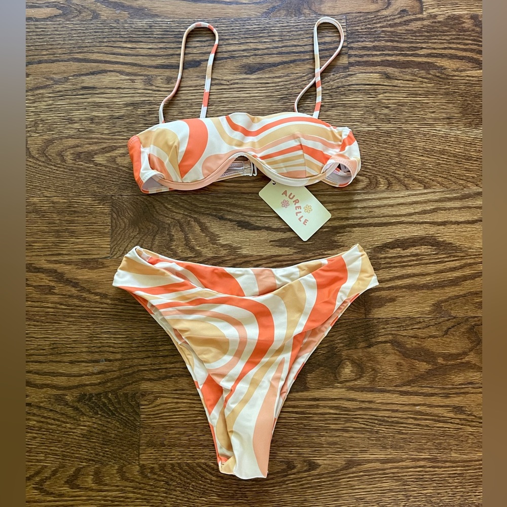 NWT Aurelle Orange Bikini Set
